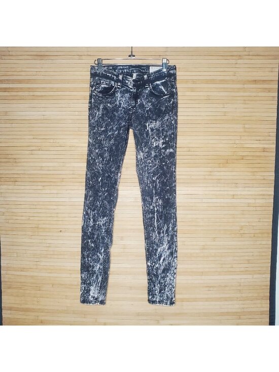 Rag & Bone Jean Denim - Rag & Bone Jeans Womens Acid white Wash Skinny Jeans Black sz 26
